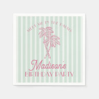 Green Palm Spring Pastel Beach verjaardagsfeestje