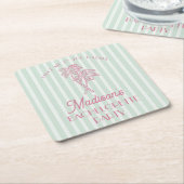 Green Palm Spring Pastel Beach vrijgezellenfeest Kartonnen Onderzetters (Schuin)