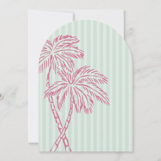 Green Palm Springs Pastel Beach Cabana Baby shower Kaart (Achterkant)
