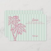 Green Palm Springs Pastel Beach Details Invoegen Informatiekaartje (Voorkant / Achterkant)