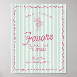 Green Palm Springs Pastel Beach Favorieten Poster