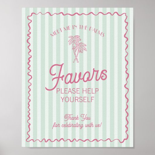 Green Palm Springs Pastel Beach Favorieten Poster (Voorkant)