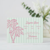 Green Palm Springs Pastel Beach Lingerie Insert Informatiekaartje (Staand voorkant)