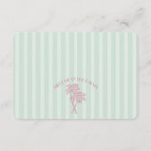 Green Palm Springs Pastel Beach Lingerie Insert Informatiekaartje (Achterkant)