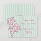 Green Palm Springs Pastel Beach Lingerie Insert Informatiekaartje (Voorkant / Achterkant)
