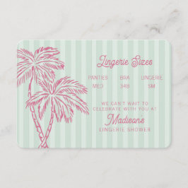 Green Palm Springs Pastel Beach Lingerie Insert Informatiekaartje