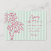 Green Palm Springs Pastel Beach Registry Invoegen Informatiekaartje (Voorkant)