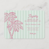 Green Palm Springs Pastel Beach Registry Invoegen Informatiekaartje (Voorkant)