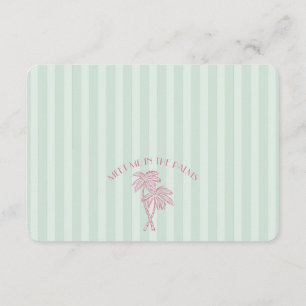 Green Palm Springs Pastel Beach Registry Invoegen Informatiekaartje