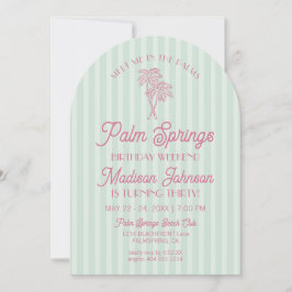 Green Palm Springs Pastel Beach Verjaardag Weekend Kaart