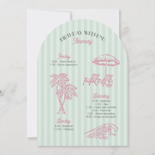 Green Palm Springs Pastel Beach Verjaardag Weekend Kaart (Achterkant)