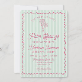 Green Palm Springs Pastel Beach Verjaardag Weekend Kaart