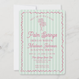 Green Palm Springs Pastel Beach Verjaardag Weekend Kaart