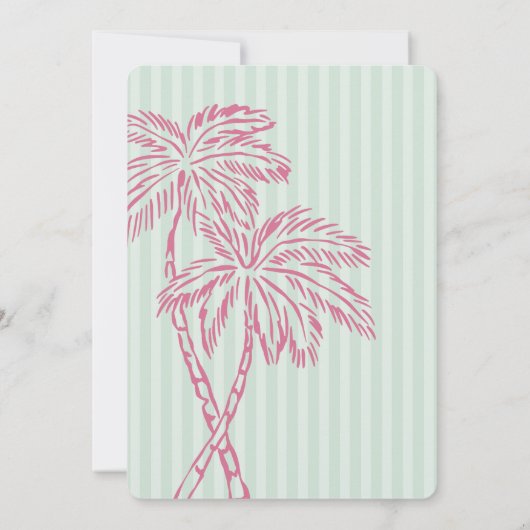 Green Palm Springs Pastel Beach verjaardagsfeestje Kaart (Achterkant)