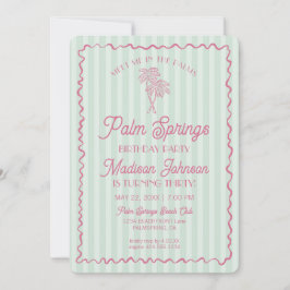 Green Palm Springs Pastel Beach verjaardagsfeestje Kaart