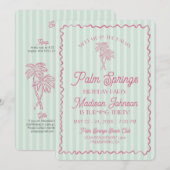 Green Palm Springs Pastel Beach verjaardagsfeestje Kaart (Voorkant / Achterkant)
