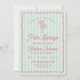 Green Palm Springs Pastel Beach verjaardagsfeestje Kaart