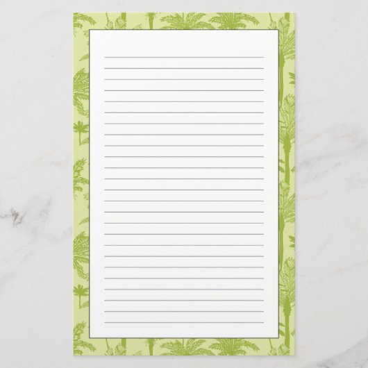 Green Palm Trees Pattern Briefpapier (Voorkant)