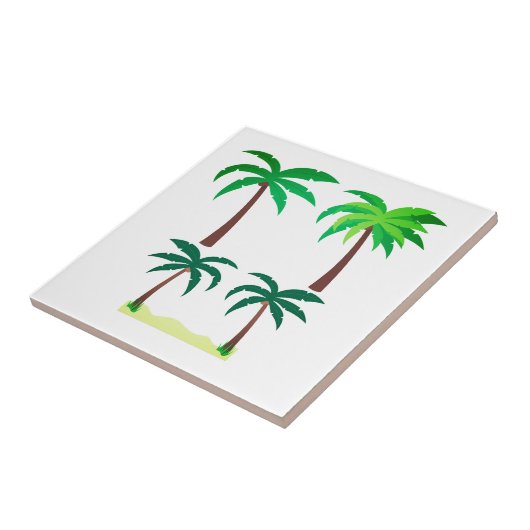 Green Palm Trees Summer Tegeltje (Zijkant)