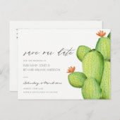 GREEN PALM WATERVERF FOLIAGE BEWAREN DE DATUM AANKONDIGINGSKAART (Voorkant / Achterkant)