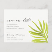 GREEN PALM WATERVERF FOLIAGE BEWAREN DE DATUM AANKONDIGINGSKAART (Voorkant)