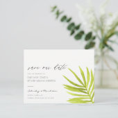 GREEN PALM WATERVERF FOLIAGE BEWAREN DE DATUM AANKONDIGINGSKAART (Staand voorkant)