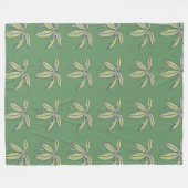 Green Palmate Leaves Fleece Deken (Voorkant (Horizontaal))