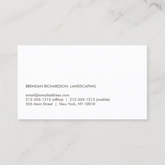 GREEN PALMS IV Visitekaartje Design (Achterkant)