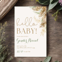 Green Pampas Geslacht onthullen uitnodiging