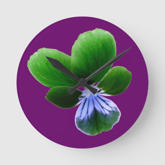 Green Pansy Wall-kast Ronde Klok (Voorkant)