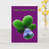 Green Pansy  Wenskaart Kaart (Gele Bloem)