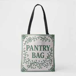 "GREEN PANTRY BAG" - CHINOISERIE TOTE  BAG