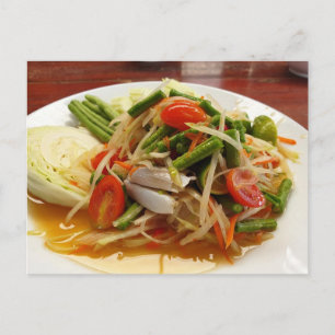 Green Papaya Salad Thai Healthy Food Briefkaart