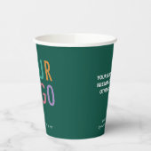 Green Paper Cups Custom Company Logo Branded 8 oz Papieren Bekers (Links)