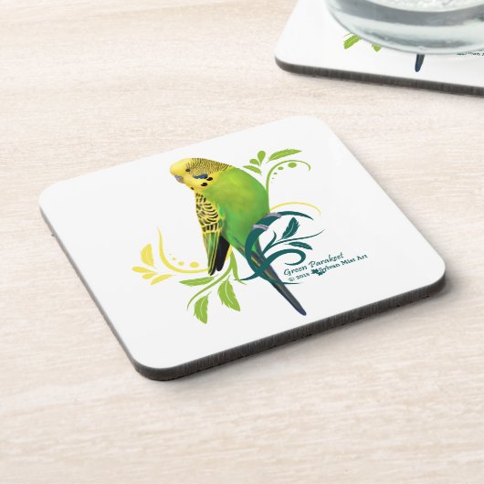 Green Parakeet Bier Onderzetter (Linkerzijde)