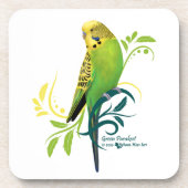 Green Parakeet Bier Onderzetter (Voorkant)