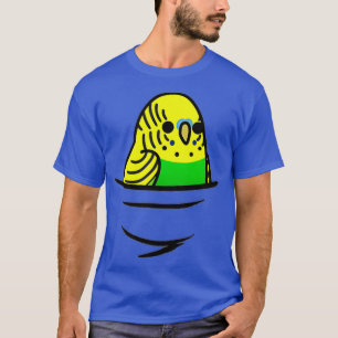 Green Parakeet Inside Pocket Budgie Parrot Bird T-shirt