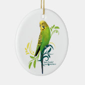 Green Parakeet Keramisch Ornament (Rechts)