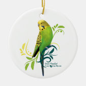Green Parakeet Keramisch Ornament (Voorkant)