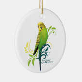 Green Parakeet Keramisch Ornament (Rechts)