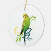 Green Parakeet Keramisch Ornament (Links)