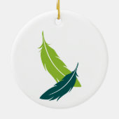 Green Parakeet Keramisch Ornament (Achterkant)