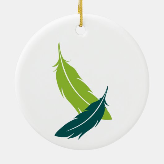 Green Parakeet Keramisch Ornament (Achterkant)