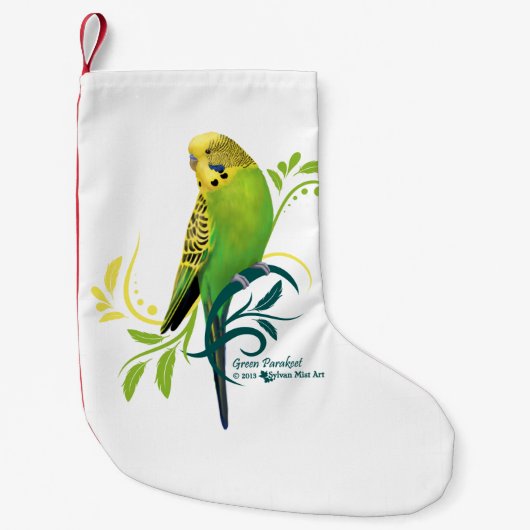 Green Parakeet Kleine Kerstsok (Voorkant)