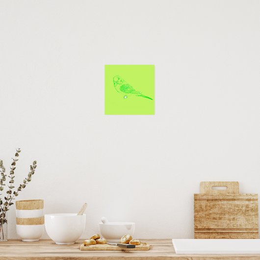 Green Parakeet Poster (Keuken)