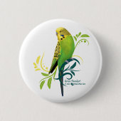 Green Parakeet Ronde Button 5,7 Cm (Voorkant)