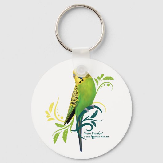 Green Parakeet Sleutelhanger (Voorkant)