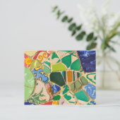 Green Parc Guell Tegels in Barcelona Spanje Briefkaart (Staand voorkant)