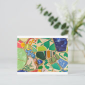 Green Parc Guell Tegels in Barcelona Spanje Briefkaart (Staand voorkant)
