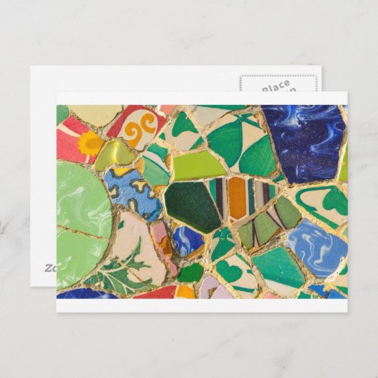 Green Parc Guell Tegels in Barcelona Spanje Briefkaart (Voorkant / Achterkant)